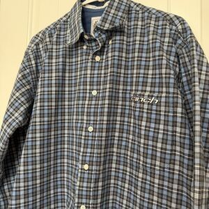 Cinch Plaid Long Sleeve Button Down Western Shirt Men’s Medium Blue Cowboy Rodeo